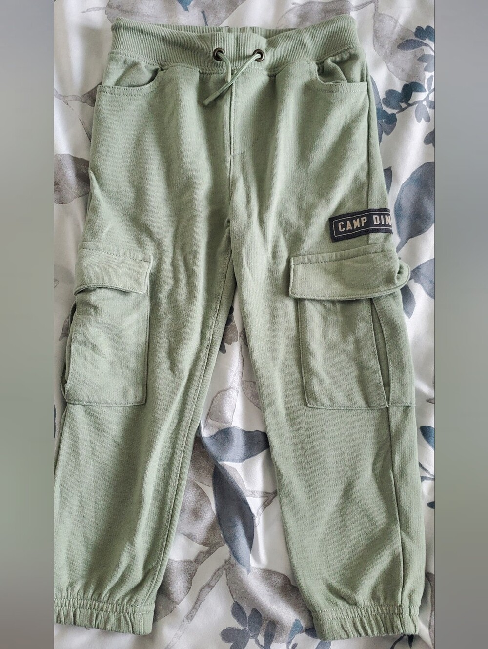 Carters Toddler Boys Cargo Jogger Pants | Sage Green | Size 3T | Camp Dino